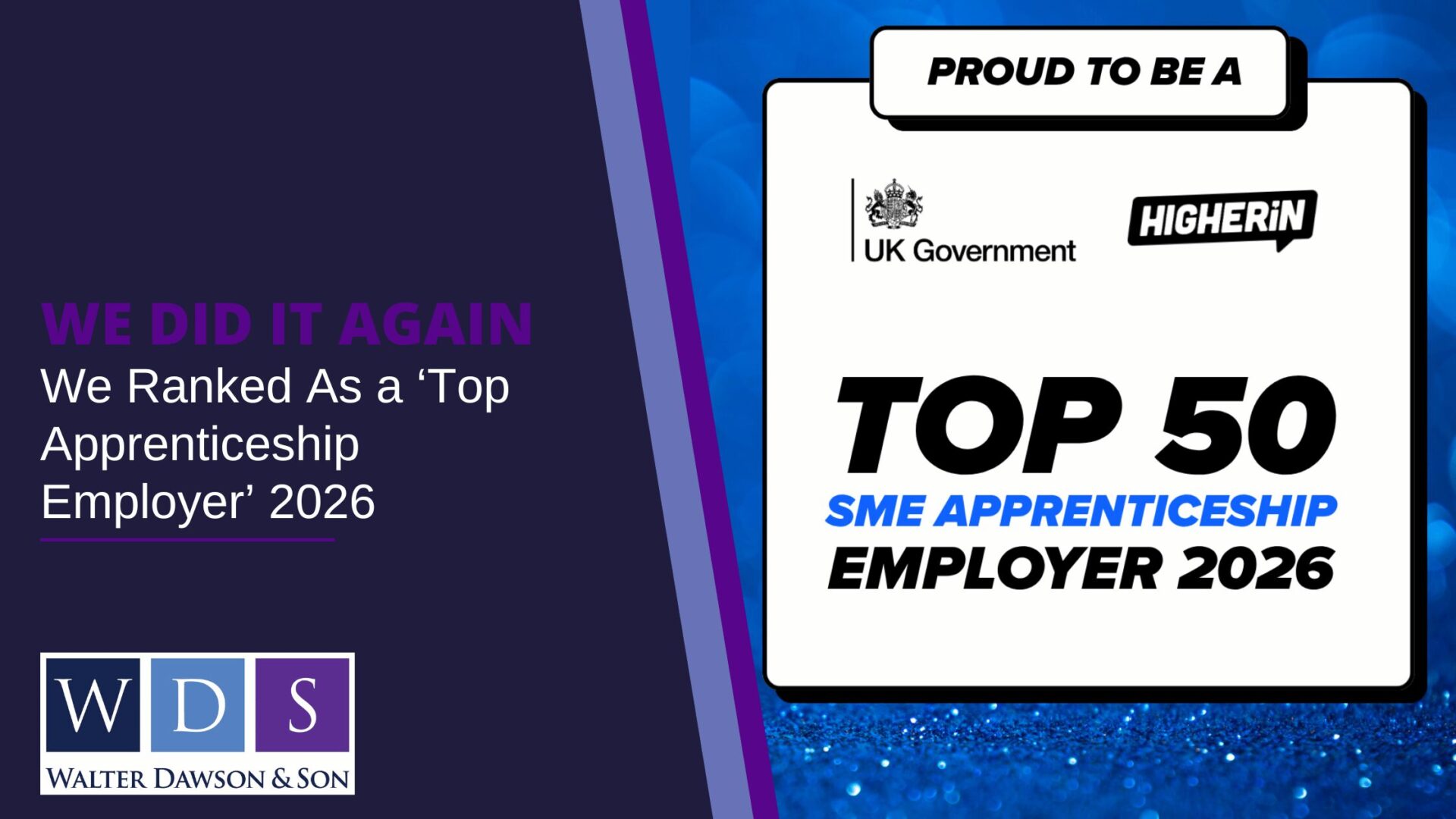 We’re 10th in the UK Top 50 SME Apprenticeship Employers